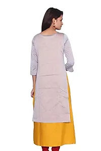 LOCAL VOCAL Women Chanderi Layered Musterd Kurta_Large-thumb1