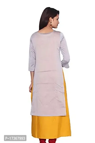 LOCAL VOCAL Women Chanderi Layered Musterd Kurta_Large-thumb2