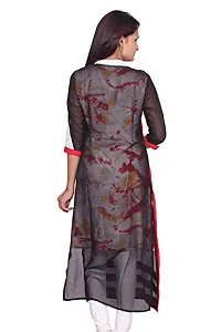 LOCAL VOCAL Women Georgette Layered Red Kurta_Large-thumb1