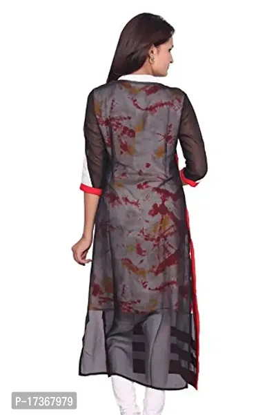 LOCAL VOCAL Women Georgette Layered Red Kurta_Large-thumb2