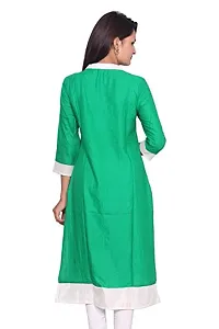 LOCAL VOCAL Women Rayon Embroidered Green Kurta_XX-Large-thumb1