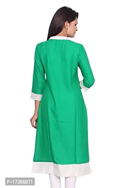 LOCAL VOCAL Women Rayon Embroidered Green Kurta_XX-Large-thumb2