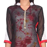 LOCAL VOCAL Women Georgette Layered Red Kurta_Large-thumb3