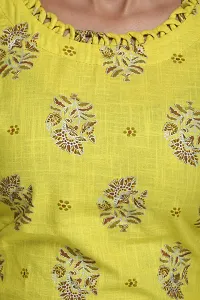 Stylish Yellow Printed Rayon Straight Kurta For Women-thumb3