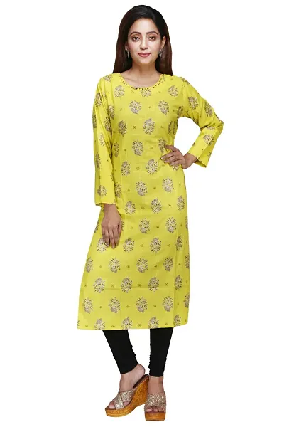 Plus Size Rayon Straight Printed Kurtas