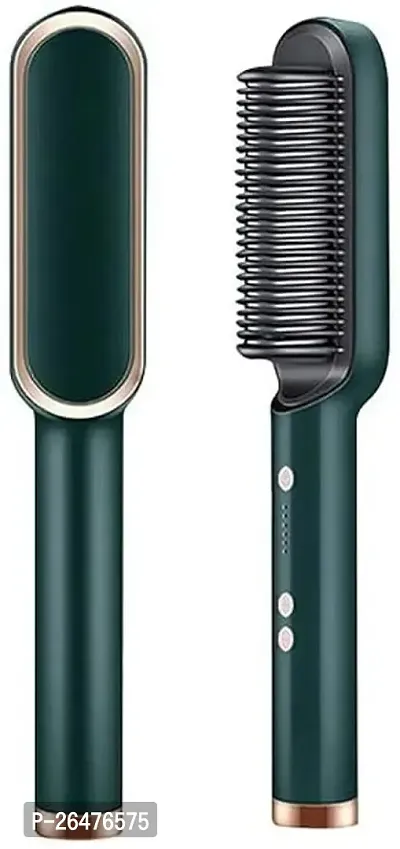 909B Hair Styler, Straightener machine Brush/PTC Heating Electric Straightener with 5 Temperature (PACK OF 1)-thumb0