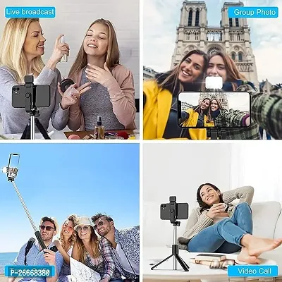 Selfie Stick Tripod, Extendable All in One Phone Tripod Integrated with Wireless (PACK OF 1)-thumb2