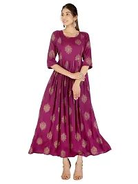 Rayon Collar Front Button Maternity Kurta for Women(Kurti-5066-Maroon)-thumb2