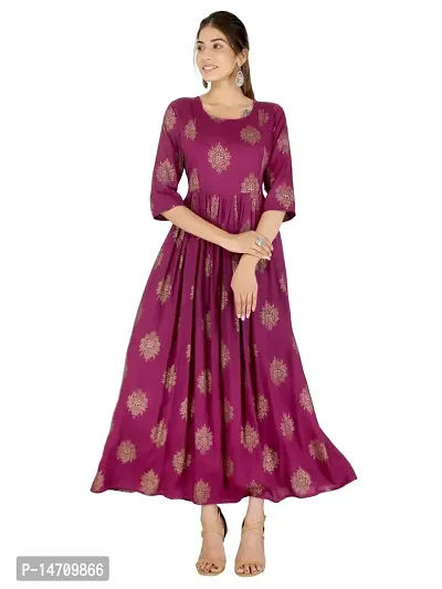 Rayon Collar Front Button Maternity Kurta for Women(Kurti-5066-Maroon)-thumb3