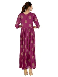 Rayon Collar Front Button Maternity Kurta for Women(Kurti-5066-Maroon)-thumb3