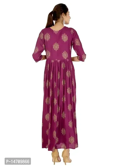 Rayon Collar Front Button Maternity Kurta for Women(Kurti-5066-Maroon)-thumb4