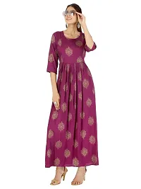 Rayon Collar Front Button Maternity Kurta for Women(Kurti-5066-Maroon)-thumb4