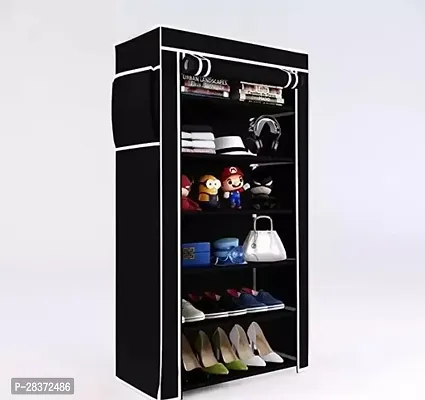 Multifunctional Shoe Rack With Side Pockets And Zip Wide-Shelf Storage Rack For Toys And Clothing-thumb5