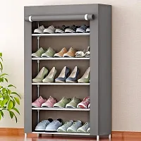 Multifunctional Shoe Rack With Side Pockets And Zip Wide-Shelf Storage Rack For Toys And Clothing-thumb1