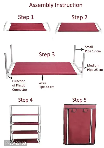 Multifunctional Shoe Rack With Side Pockets And Zip Wide-Shelf Storage Rack For Toys And Clothing-thumb5