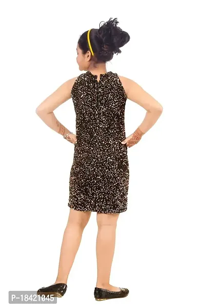 DSJ Kids Western Style Sequence Knee Length Velvet Dress for Girls-thumb2