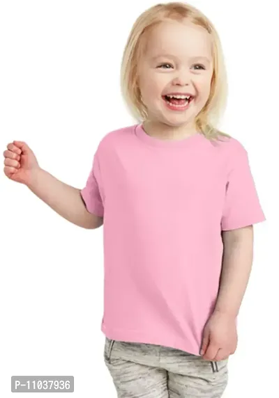 Girls t Shirt Plain Yellow Colour Good Looking and Awesome for Casual Formal and Sport Halfsleeve Roundneck (5-6 Years)