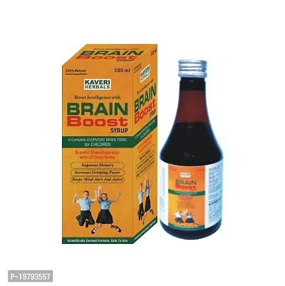 Kaveri Herbals Brain Boost Syrup for Concentration, Mind  Memory Power, Memory Support, (Brahmi, Shankhapushpi) for Children 200 ml