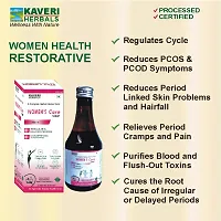 Kaveri Herbals Veg. Women's Care Syrup for Irregular, Delayed Periods, White Discharge (Leucorrhoea ), Hormonal Balance, Period Cramps, Pelvic Pain Ayurvedic 400ml-thumb3