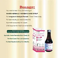 Kaveri Herbals Veg. Women's Care Syrup for Irregular, Delayed Periods, White Discharge (Leucorrhoea ), Hormonal Balance, Period Cramps, Pelvic Pain Ayurvedic 400ml-thumb4