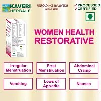 Kaveri Herbals Veg. Women's Care Syrup for Irregular, Delayed Periods, White Discharge (Leucorrhoea ), Hormonal Balance, Period Cramps, Pelvic Pain Ayurvedic 400ml-thumb1