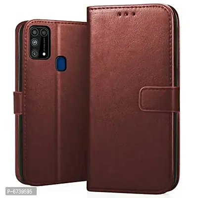 ARIESMO Flip Cover for Samsung Galaxy M31/F41/M31 Prime  (Brown , Camera Bump Protector)