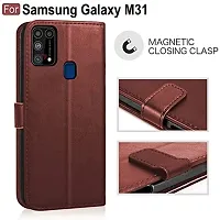 ARIESMO Flip Cover for Samsung Galaxy M31/F41/M31 Prime  (Brown , Camera Bump Protector)-thumb1