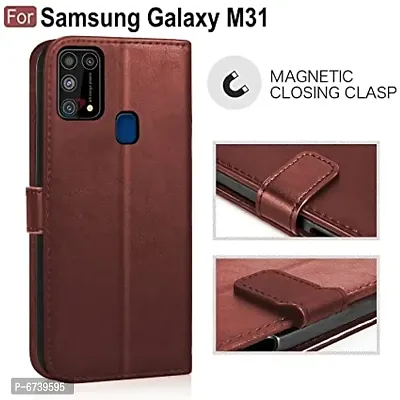 ARIESMO Flip Cover for Samsung Galaxy M31/F41/M31 Prime  (Brown , Camera Bump Protector)-thumb2