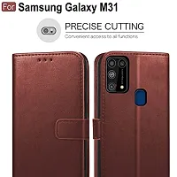 ARIESMO Flip Cover for Samsung Galaxy M31/F41/M31 Prime  (Brown , Camera Bump Protector)-thumb2