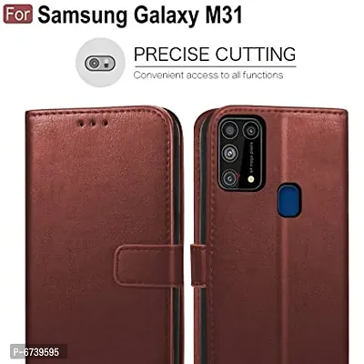 ARIESMO Flip Cover for Samsung Galaxy M31/F41/M31 Prime  (Brown , Camera Bump Protector)-thumb3