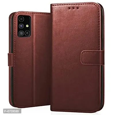 ARIESMO Flip Cover for Samsung Galaxy M31s  (Brown , Camera Bump Protector)-thumb0