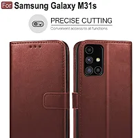 ARIESMO Flip Cover for Samsung Galaxy M31s  (Brown , Camera Bump Protector)-thumb2