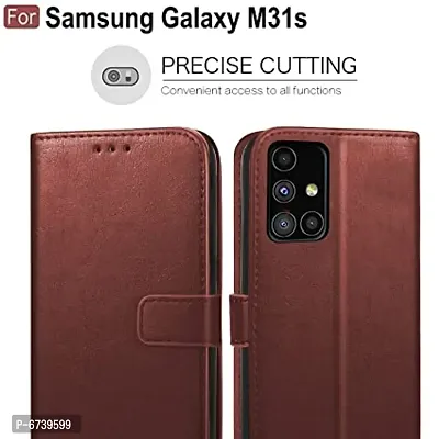 ARIESMO Flip Cover for Samsung Galaxy M31s  (Brown , Camera Bump Protector)-thumb3