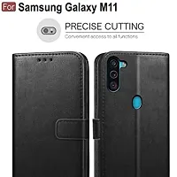 ARIESMO Flip Cover for Samsung Galaxy M11  (Black , Camera Bump Protector)-thumb1