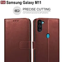 ARIESMO Flip Cover for Samsung Galaxy M11  (Brown , Camera Bump Protector)-thumb2