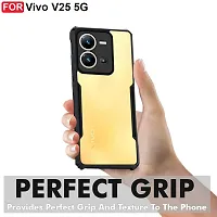 ARIESMO Back Case Cover for Vivo V25 (5G)(Transparent,Shockproof,Black)-thumb1