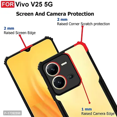 ARIESMO Back Case Cover for Vivo V25 (5G)(Transparent,Shockproof,Black)-thumb4