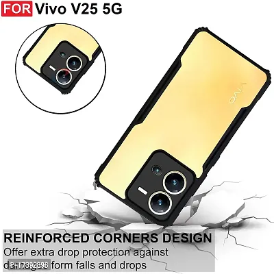 ARIESMO Back Case Cover for Vivo V25 (5G)(Transparent,Shockproof,Black)-thumb5