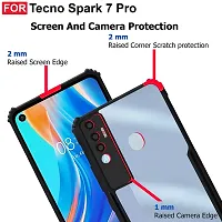 ARIESMO Back Case Cover for Tecno Spark 7 Pro (Transparent,Shockproof,Black)-thumb2