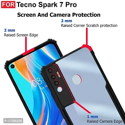 ARIESMO Back Case Cover for Tecno Spark 7 Pro (Transparent,Shockproof,Black)-thumb3