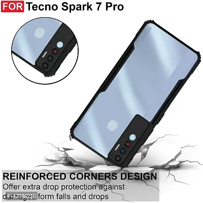ARIESMO Back Case Cover for Tecno Spark 7 Pro (Transparent,Shockproof,Black)-thumb4
