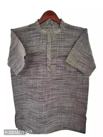 Khadi Cotton Half Sleeves Short Kurta for Men  Boys. Embrace Comfort and Style with Our Stylish Collection-thumb2