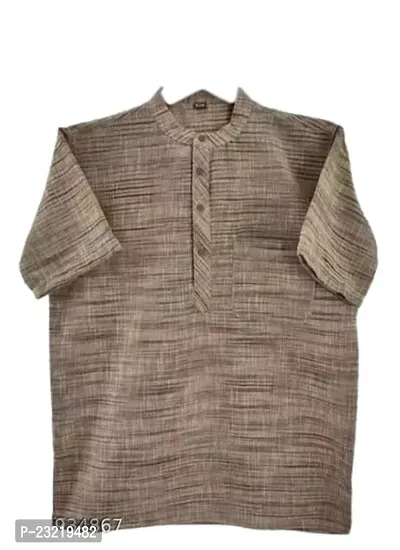 Khadi Cotton Half Sleeves Short Kurta for Men  Boys. Embrace Comfort and Style with Our Stylish Collection-thumb0