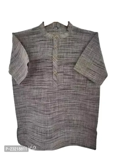 Khadi Cotton Half Sleeves Short Kurta for Men  Boys. Embrace Comfort and Style with Our Stylish Collection-thumb0