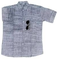 Elevate Your Style with Our Latest Trendy Khadi Cotton Men's Half Sleeves Shirts! Experience The Perfect Blend of Fashion and Comfort in Every Stitch..-thumb1