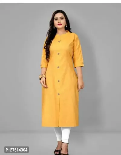 Stylish Yellow Rayon Solid Stitched For Women-thumb0