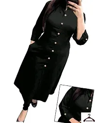 Stylish Black Rayon Solid Stitched For Women-thumb1