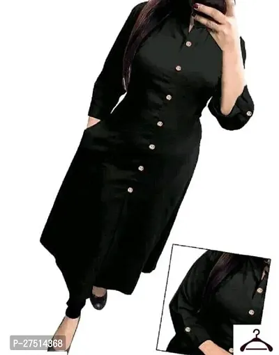 Stylish Black Rayon Solid Stitched For Women-thumb2