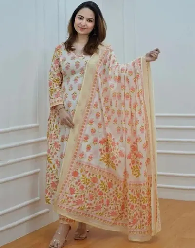 Stylish Kurta Bottom and Dupatta Set For Women