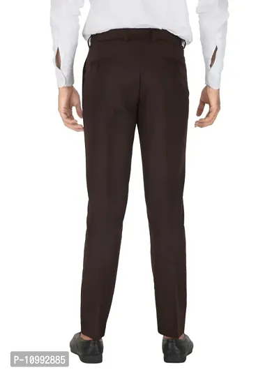 Classic Polyester Blend Solid Formal Trousers for Men-thumb2